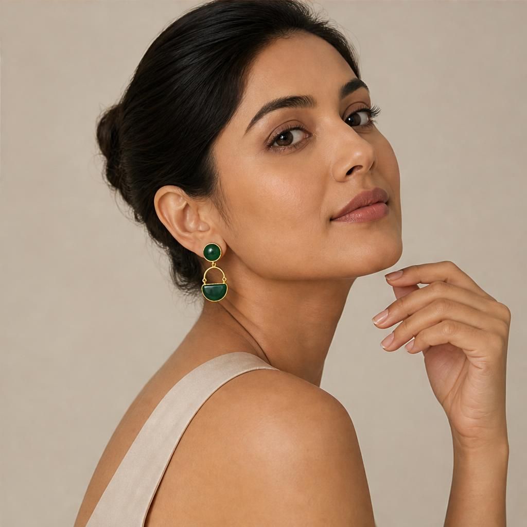 KD Atelier Crimson Arc Drops Earrings