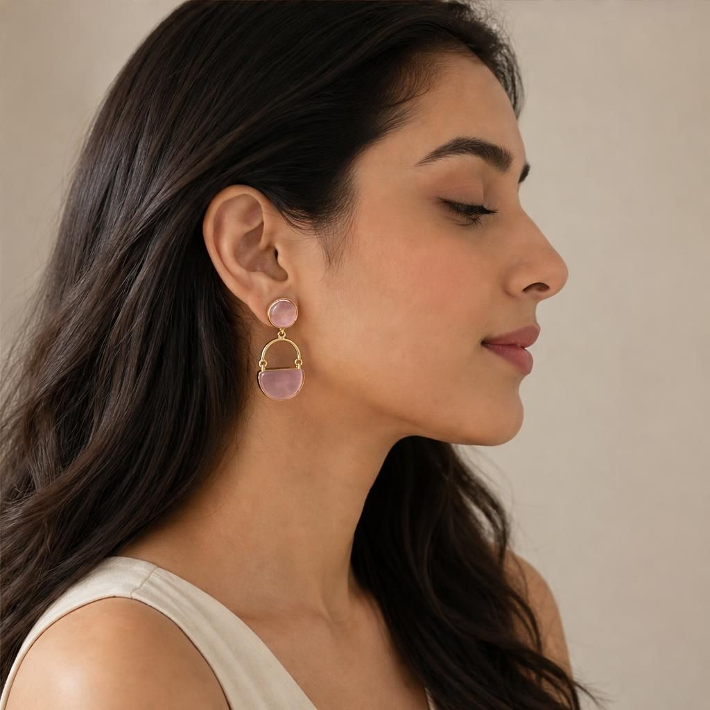 KD Atelier Crimson Arc Drops Earrings