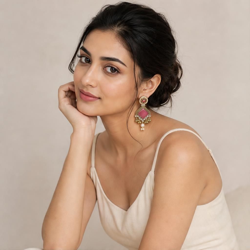 KD Atelier Gold Plated Kashmiri Style Earrings