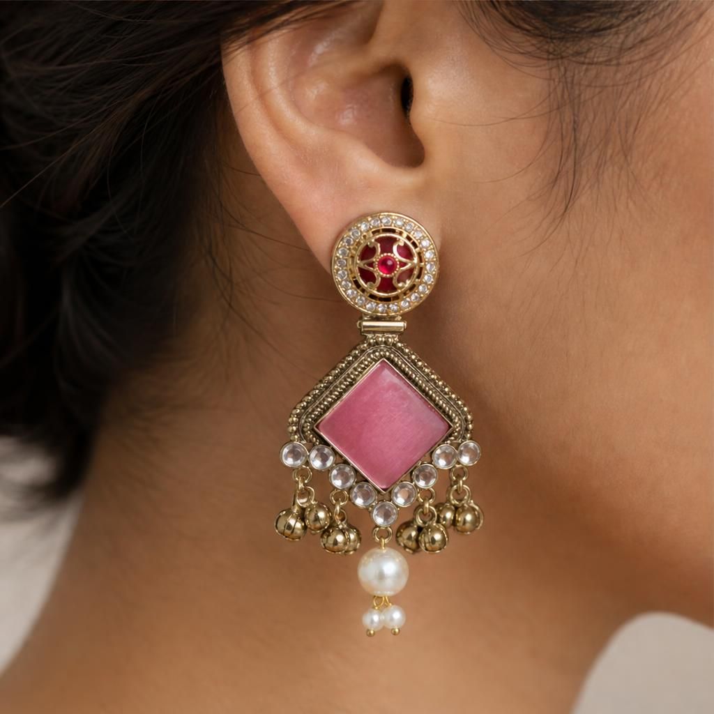 KD Atelier Gold Plated Kashmiri Style Earrings