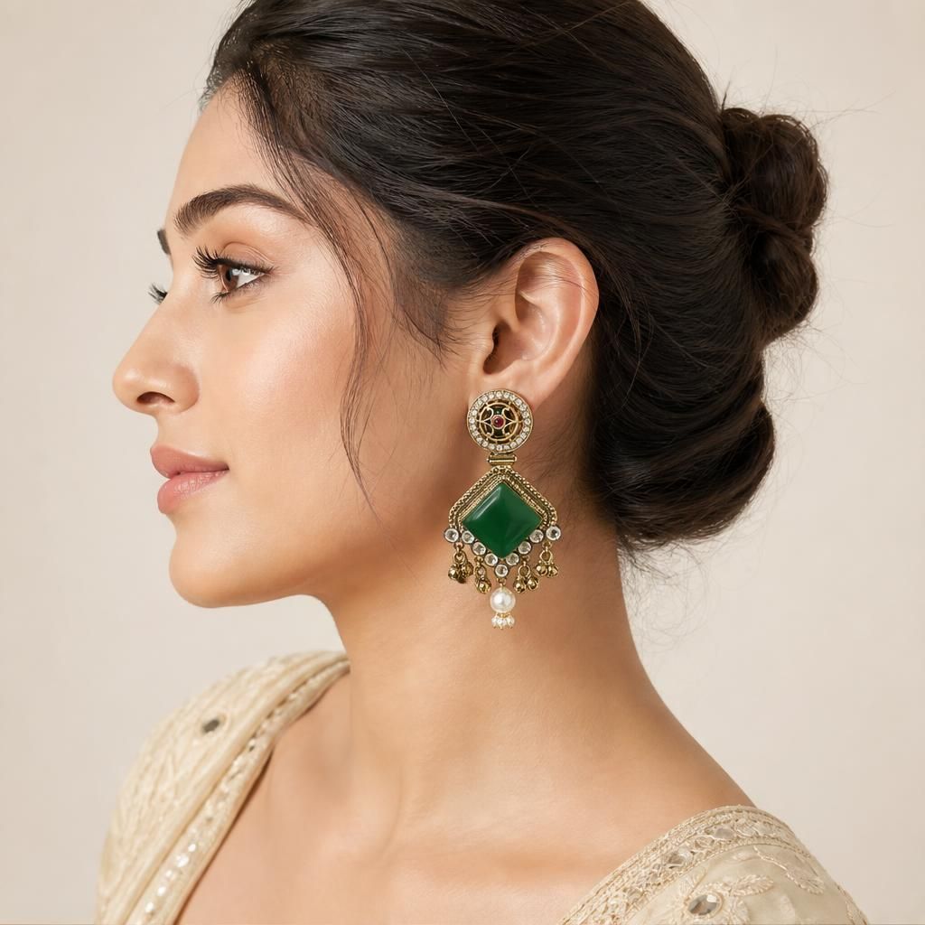KD Atelier Gold Plated Kashmiri Style Earrings