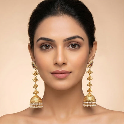 KD Atelier Maharani Long Drop Jhumkas