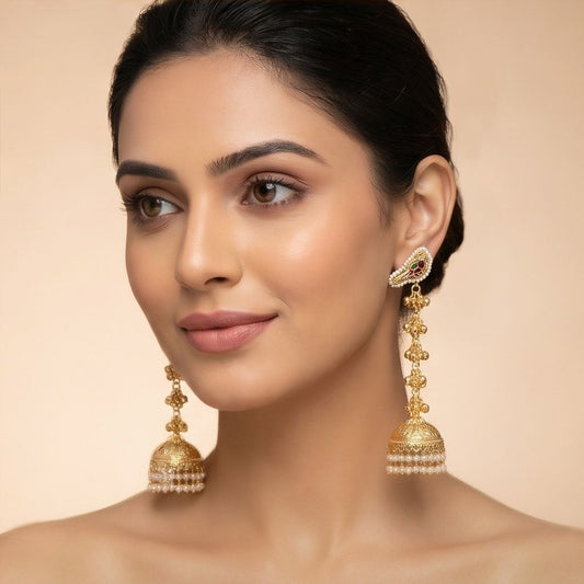KD Atelier Maharani Long Drop Jhumkas
