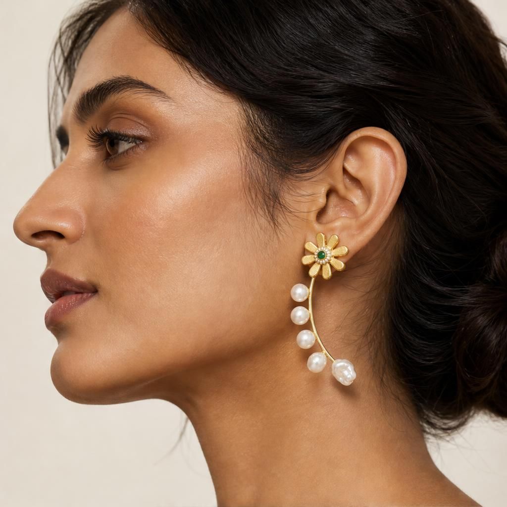 KD Atelier Pearl Meadow Climber Earrings