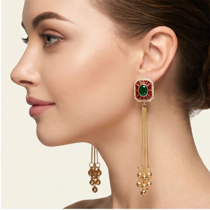 KD Atelier Royal Meenakari Ghungroo Earrings