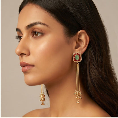 KD Atelier Royal Meenakari Ghungroo Earrings