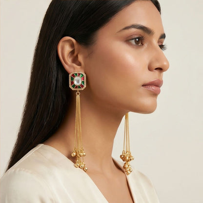 KD Atelier Royal Meenakari Ghungroo Earrings