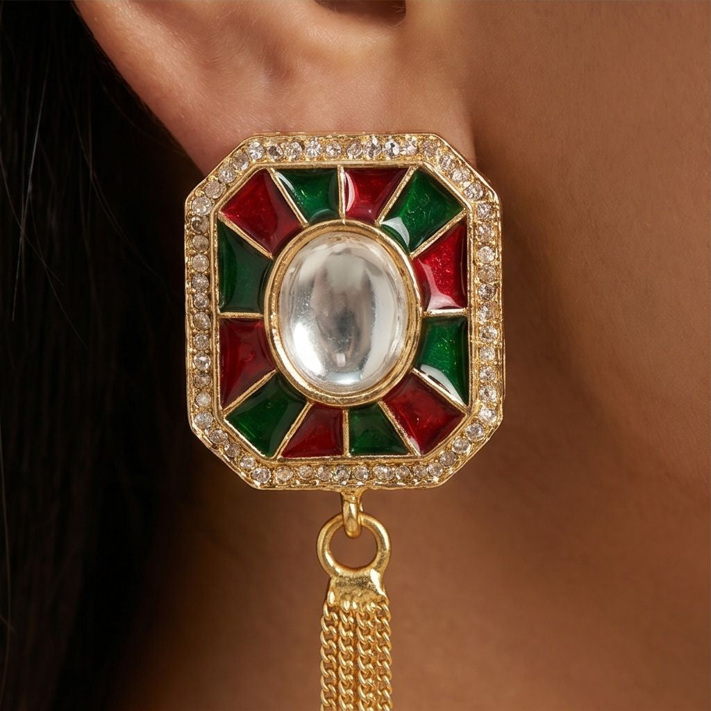 KD Atelier Royal Meenakari Ghungroo Earrings